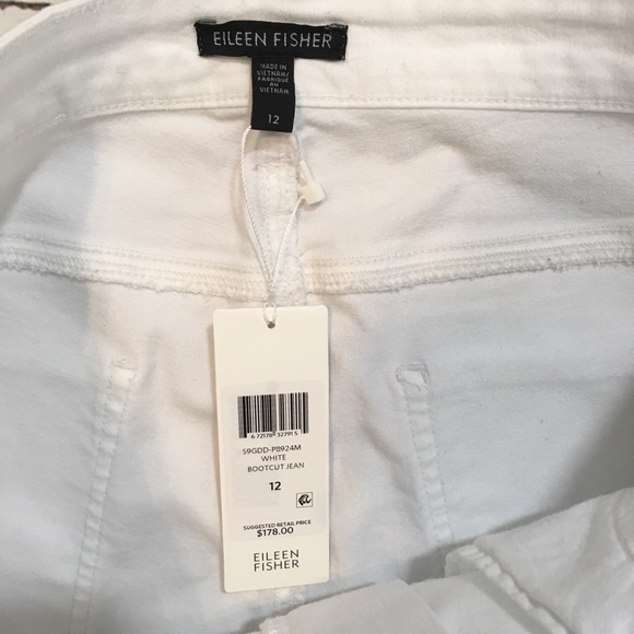 Eileen Fisher ankle boot white denim jeans NWT - Picture 5 of 6